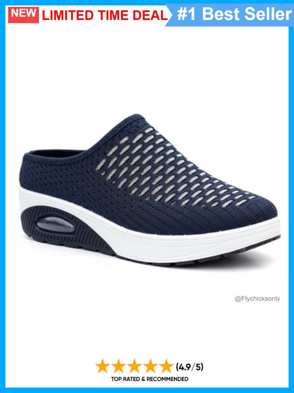 Mesh Knit Slip-On Mule Clogs Wedge Orthopedic Casual Walking Shoes